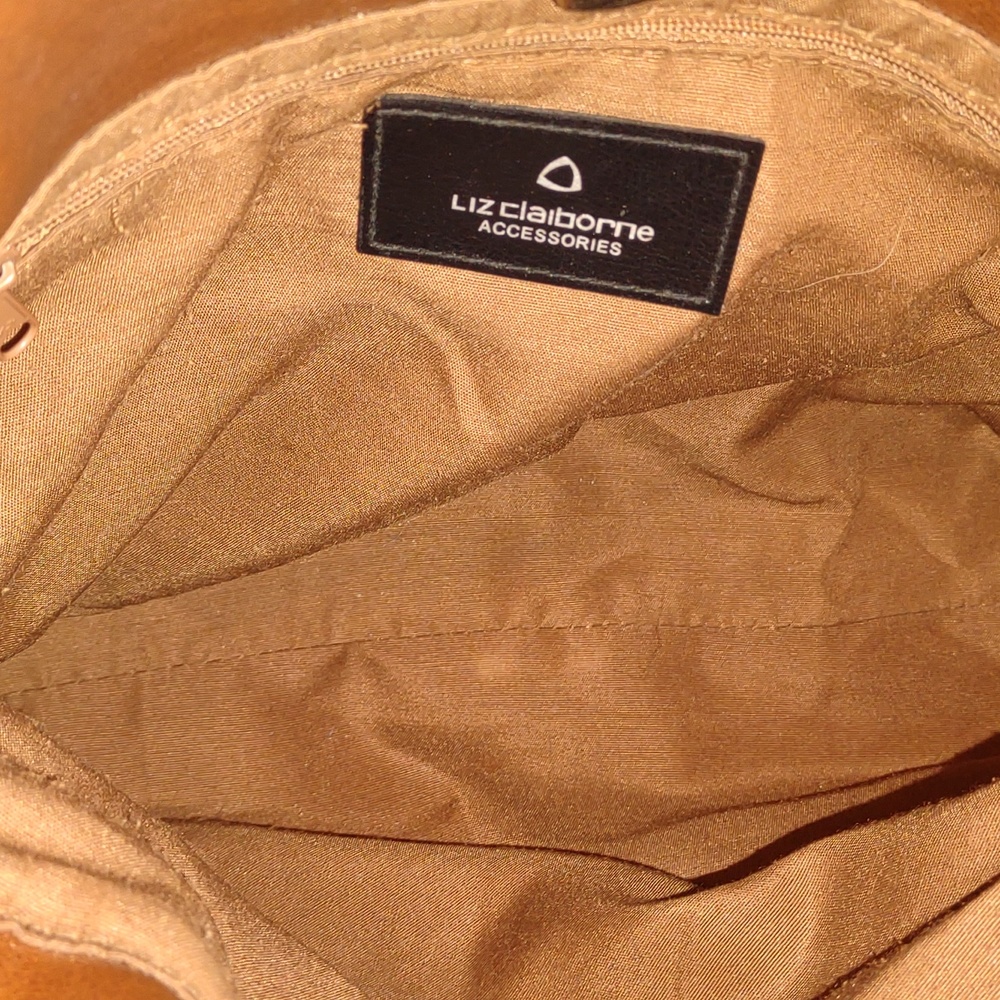 👜VINTAGE👜 LIZ CLAIBORNE ACCESSORIES Hobo Style Satchel in Brown - Picture 5 of 9